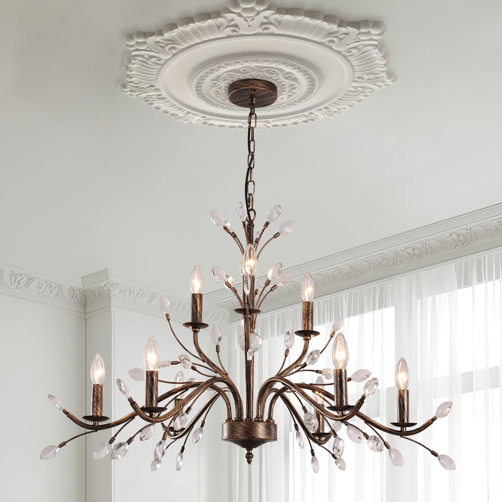 Jorne Vintage Antique Floral Crystal Chandelier