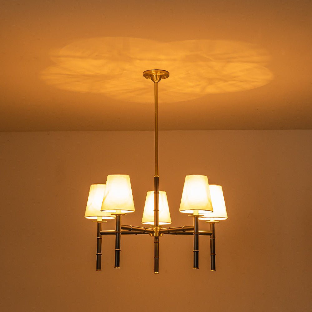 Plotuvo Vintage Chic White Linen Chandelier