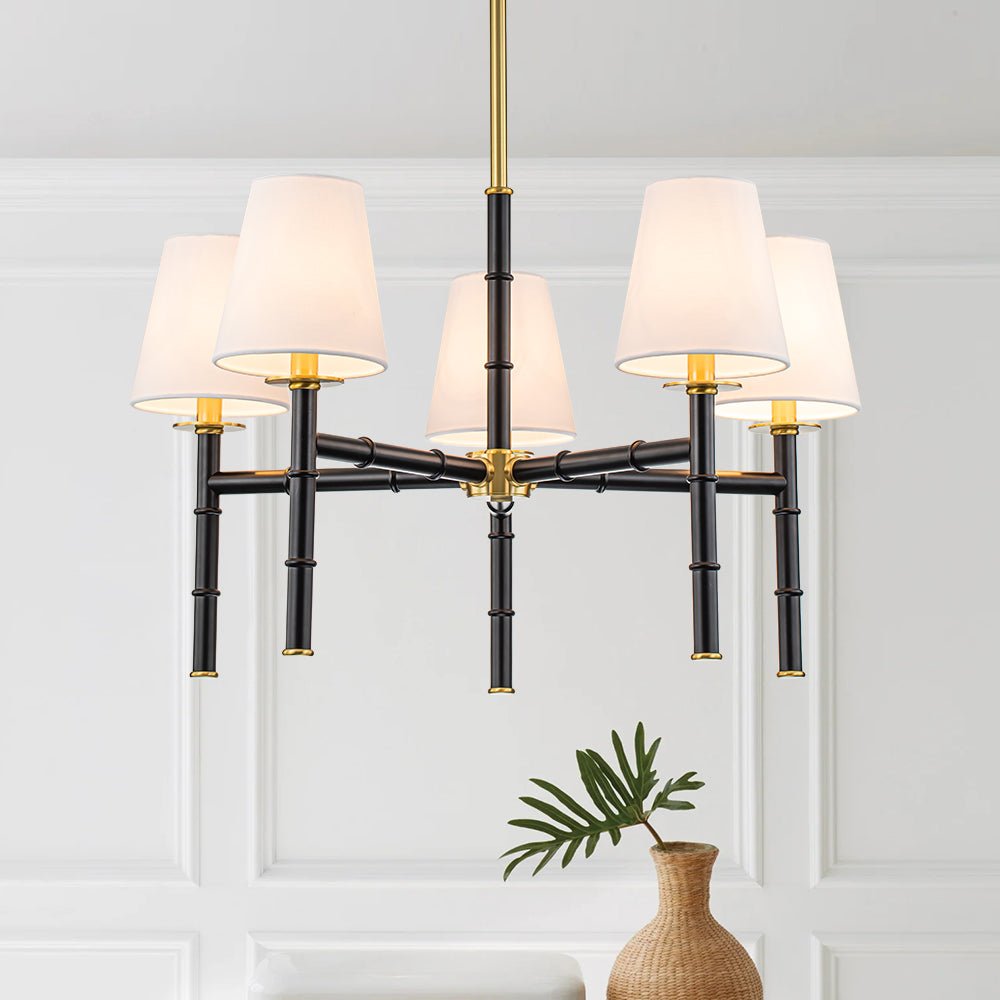 Plotuvo Vintage Chic White Linen Chandelier