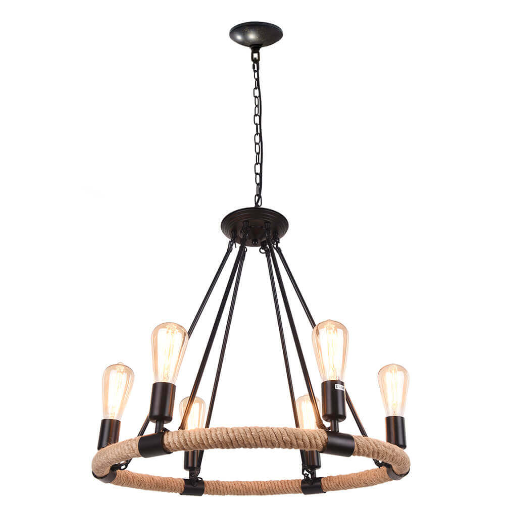 Vintage Metal Rope Chandelier