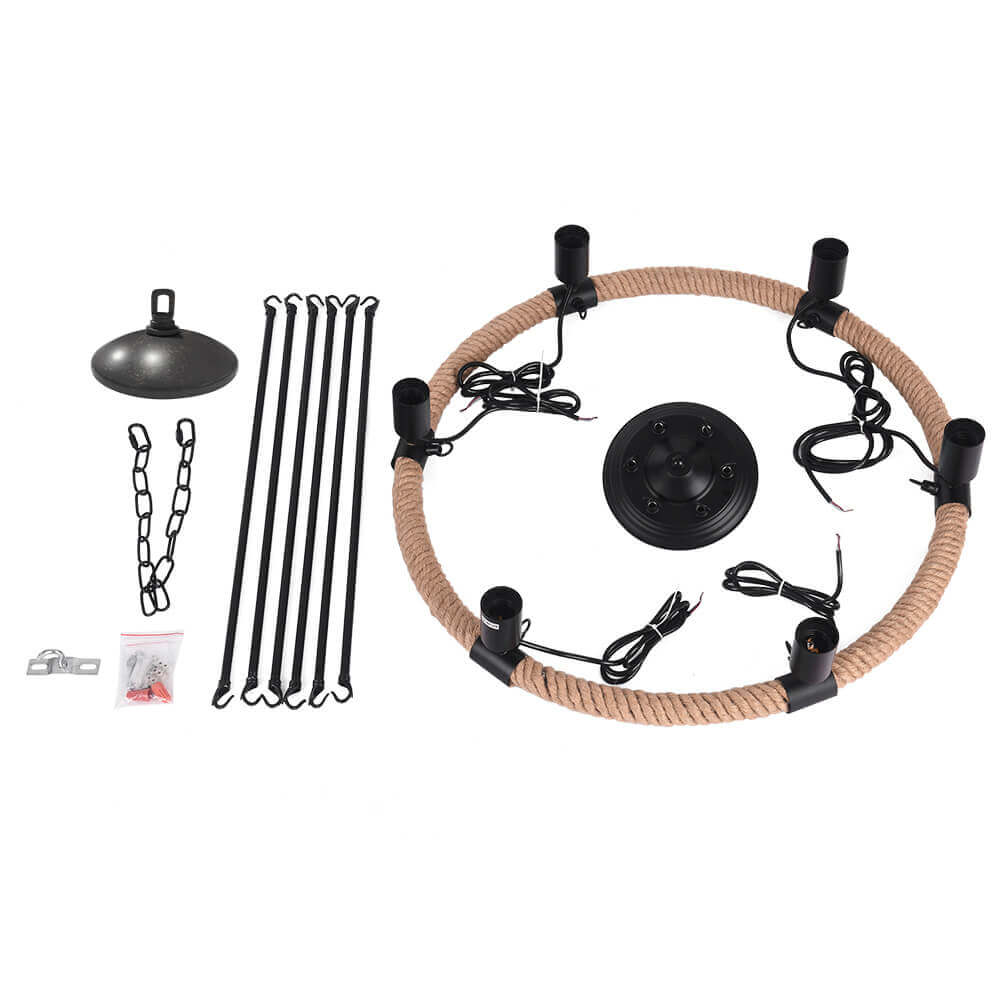 Vintage Metal Rope Chandelier