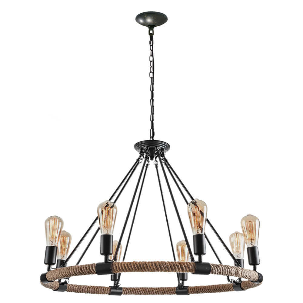 Vintage Metal Rope Chandelier