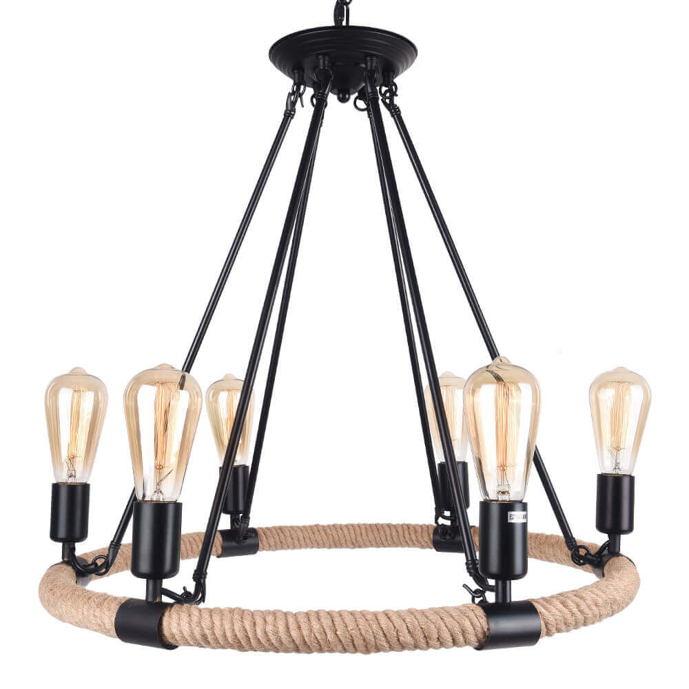 Vintage Metal Rope Chandelier