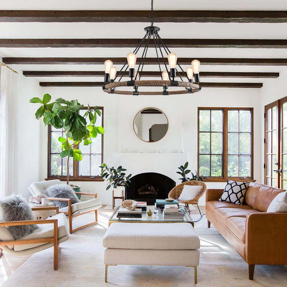 Vintage Metal Rope Chandelier