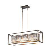 Jarnbruvyr Vintage Italy Glam Rectangular Linear Crystal Chandelier
