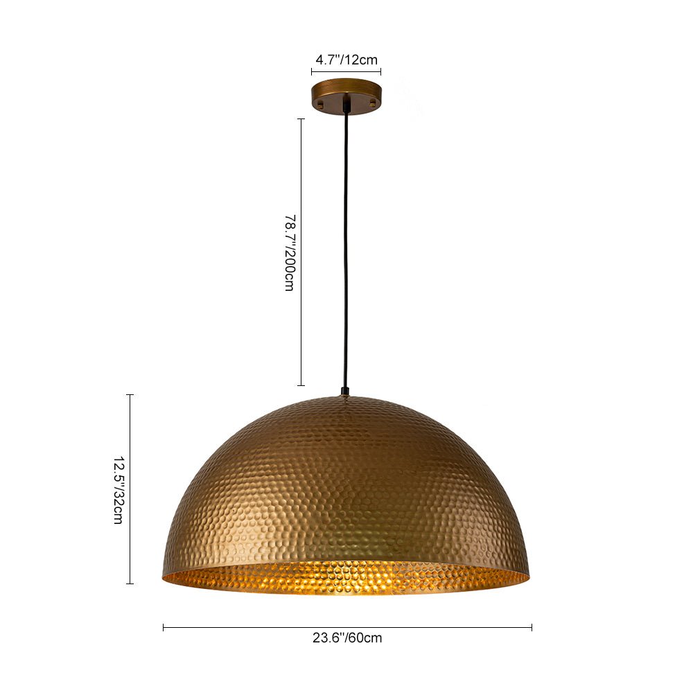 Lustel Vintage Luxe Metal Dome Pendant Light