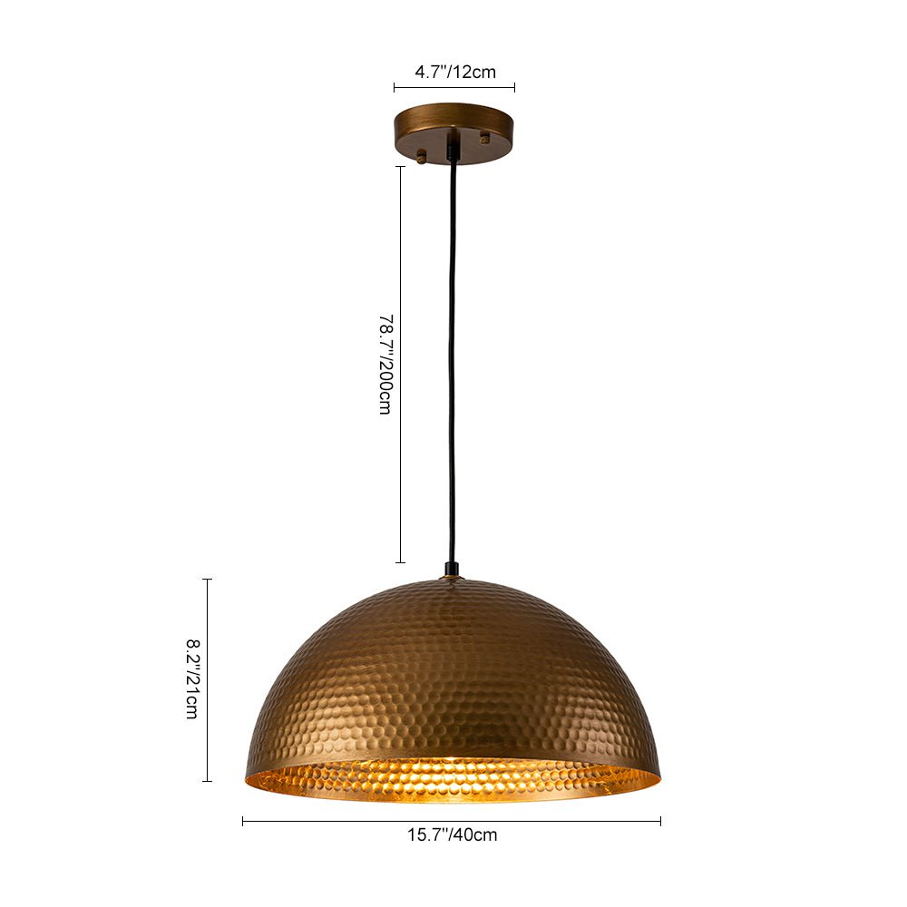 Lustel Vintage Luxe Metal Dome Pendant Light