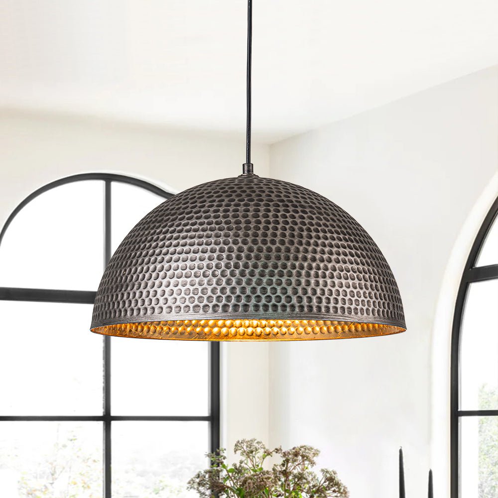 Lustel Vintage Luxe Metal Dome Pendant Light