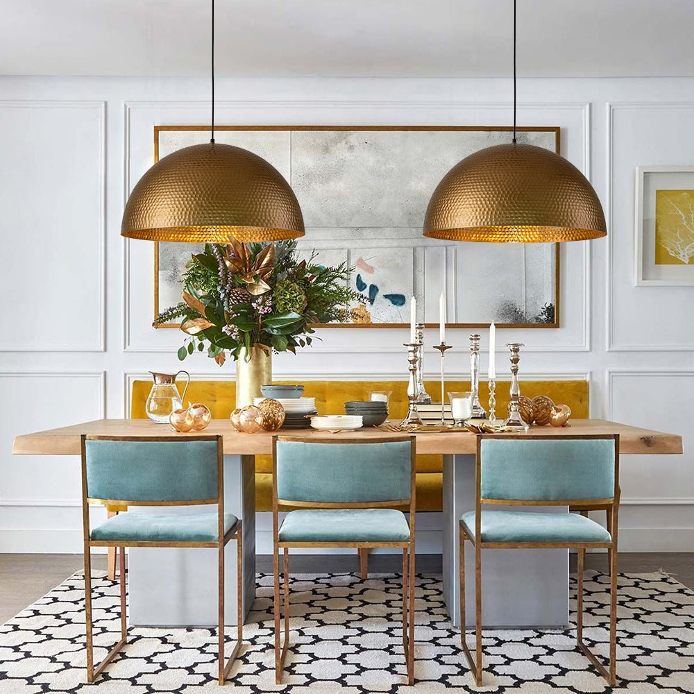 Lustel Vintage Luxe Metal Dome Pendant Light
