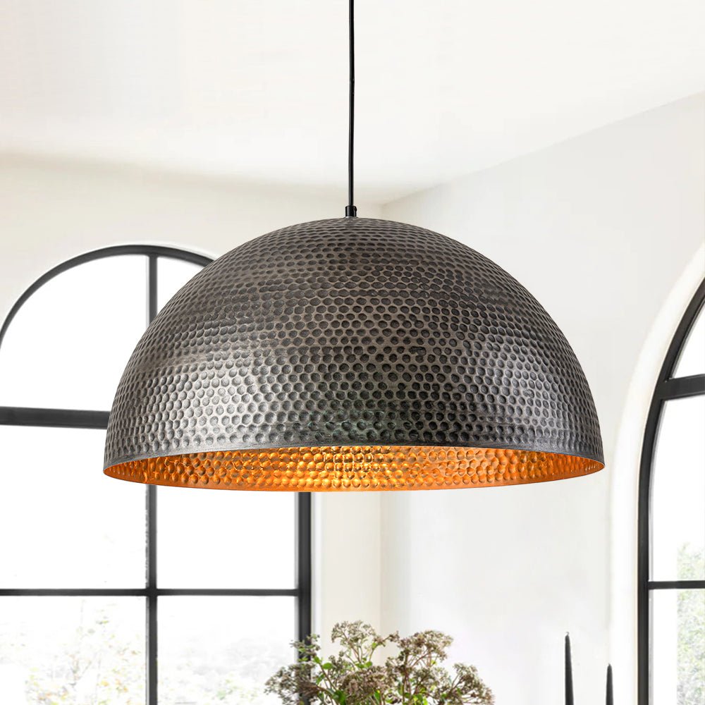 Lustel Vintage Luxe Metal Dome Pendant Light