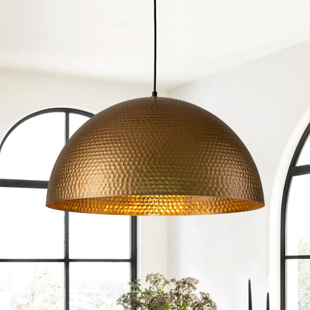 Lustel Vintage Luxe Metal Dome Pendant Light