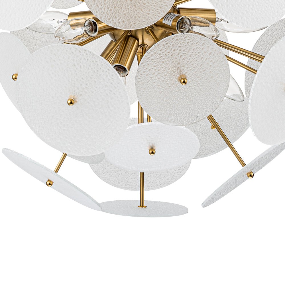 Blikuvya Disc Dandelion Sunburst Glass Chandelier