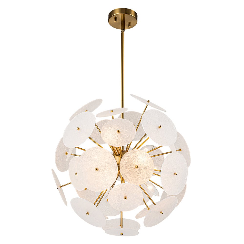 Blikuvya Disc Dandelion Sunburst Glass Chandelier