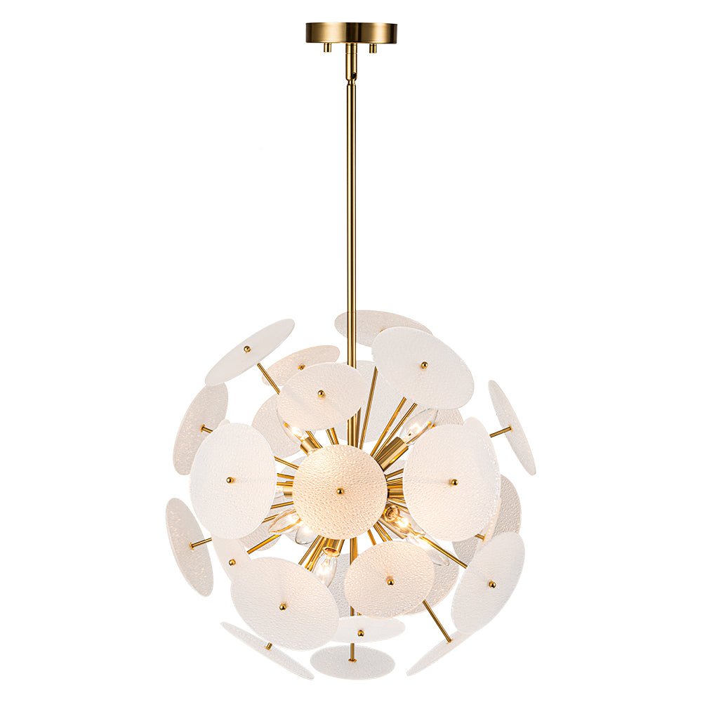 Blikuvya Disc Dandelion Sunburst Glass Chandelier