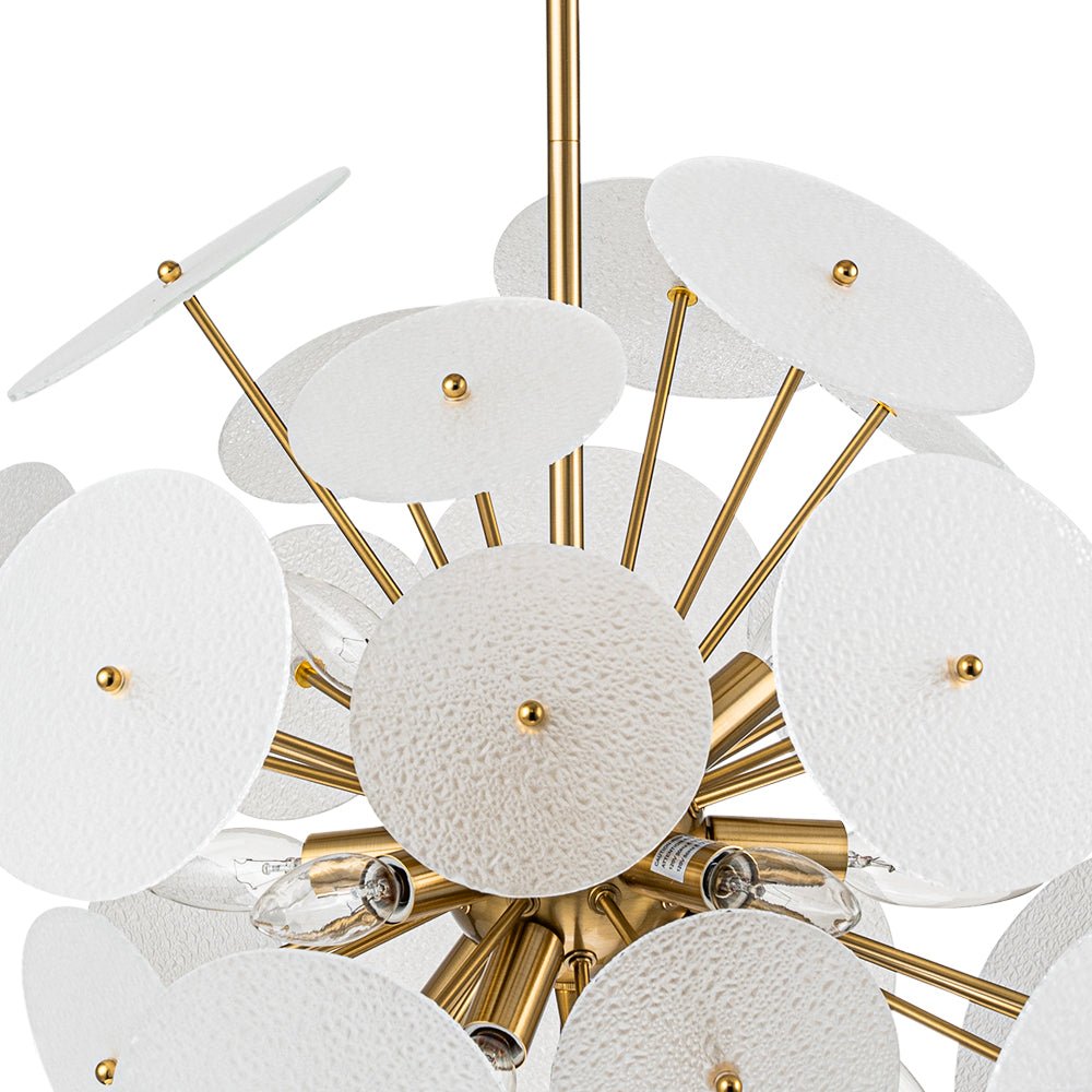 Blikuvya Disc Dandelion Sunburst Glass Chandelier