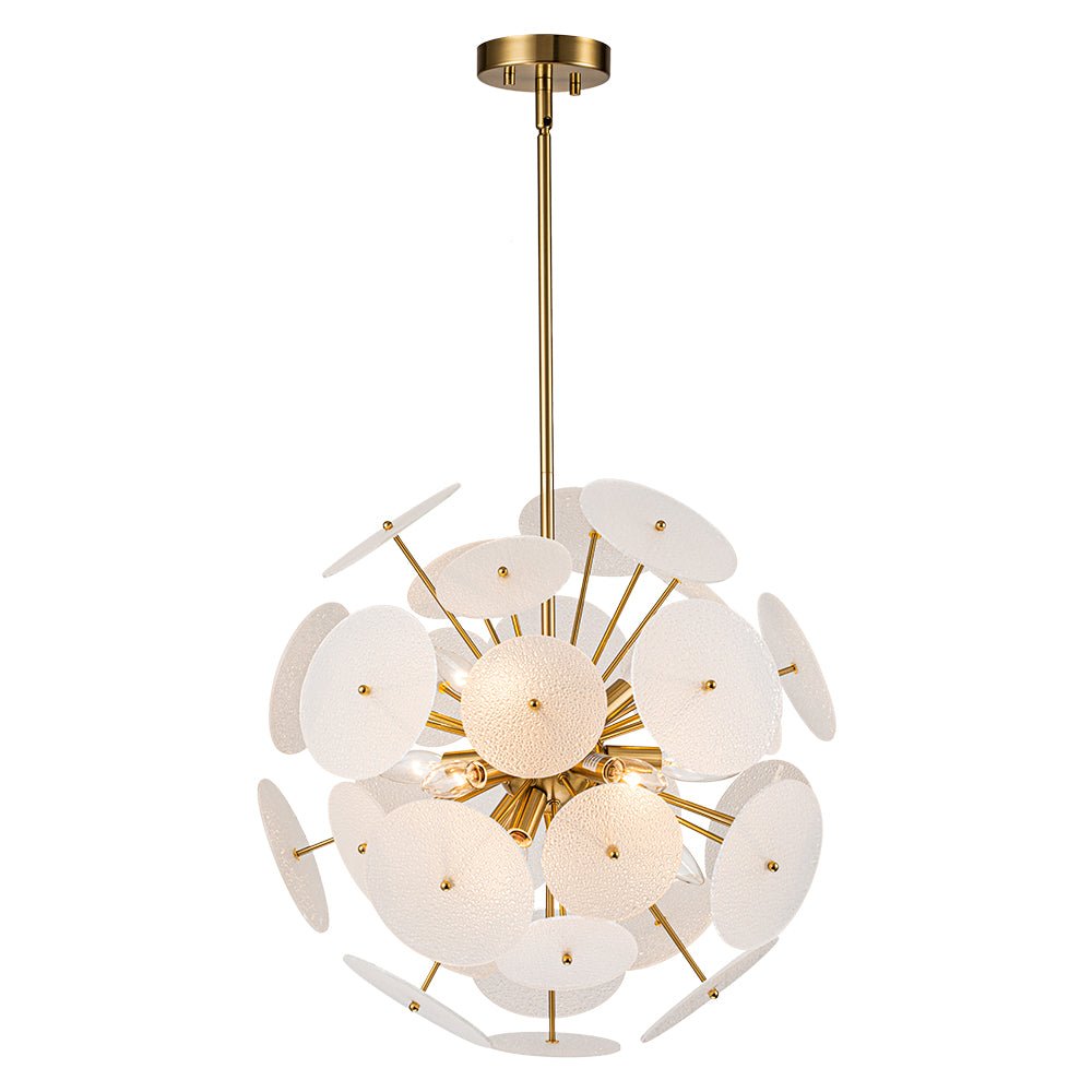 Blikuvya Disc Dandelion Sunburst Glass Chandelier