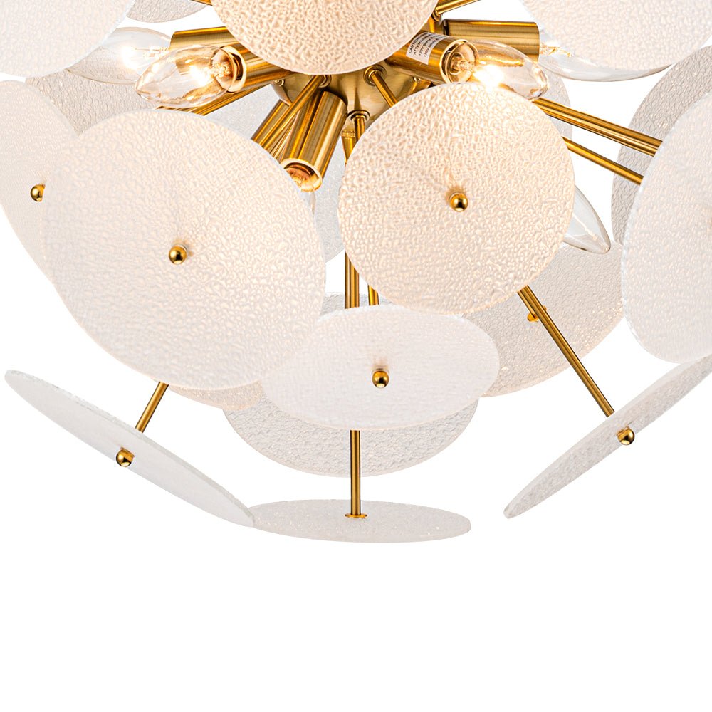 Blikuvya Disc Dandelion Sunburst Glass Chandelier