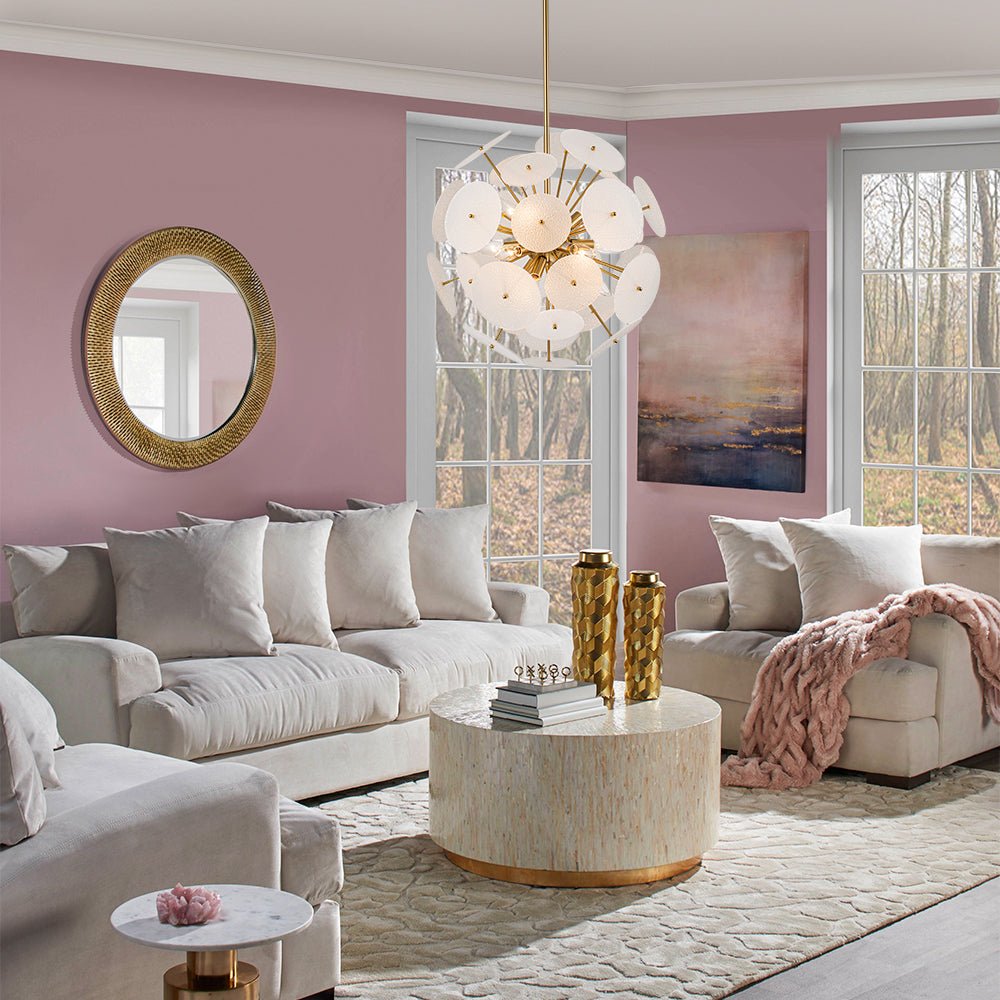 Blikuvya Disc Dandelion Sunburst Glass Chandelier
