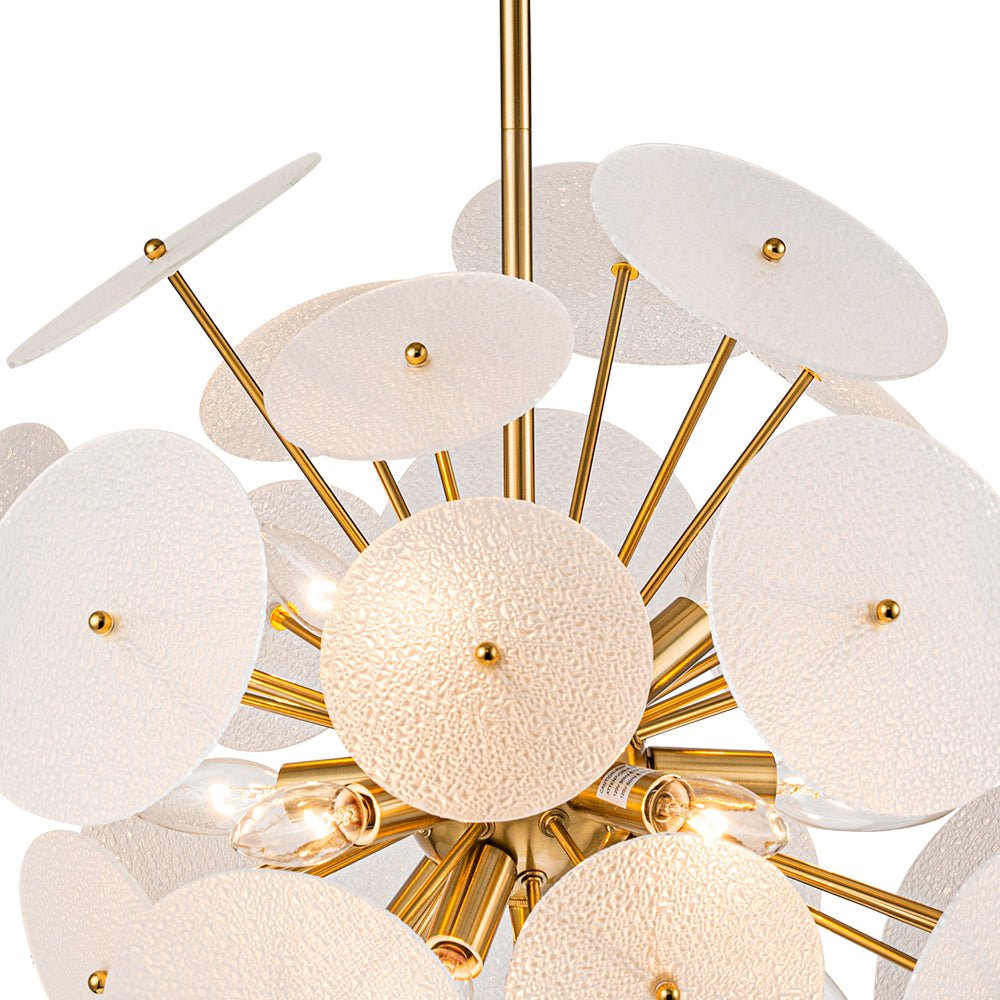 Blikuvya Disc Dandelion Sunburst Glass Chandelier