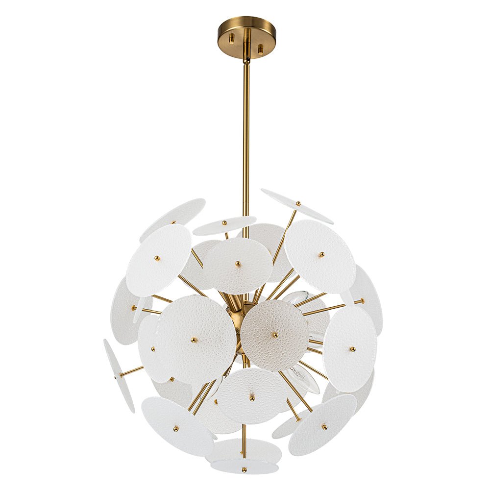 Blikuvya Disc Dandelion Sunburst Glass Chandelier