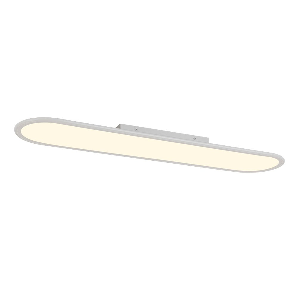 Aevuvyt Long Oval Dimmable LED White Metal Semi Flush Mount Ceiling Light