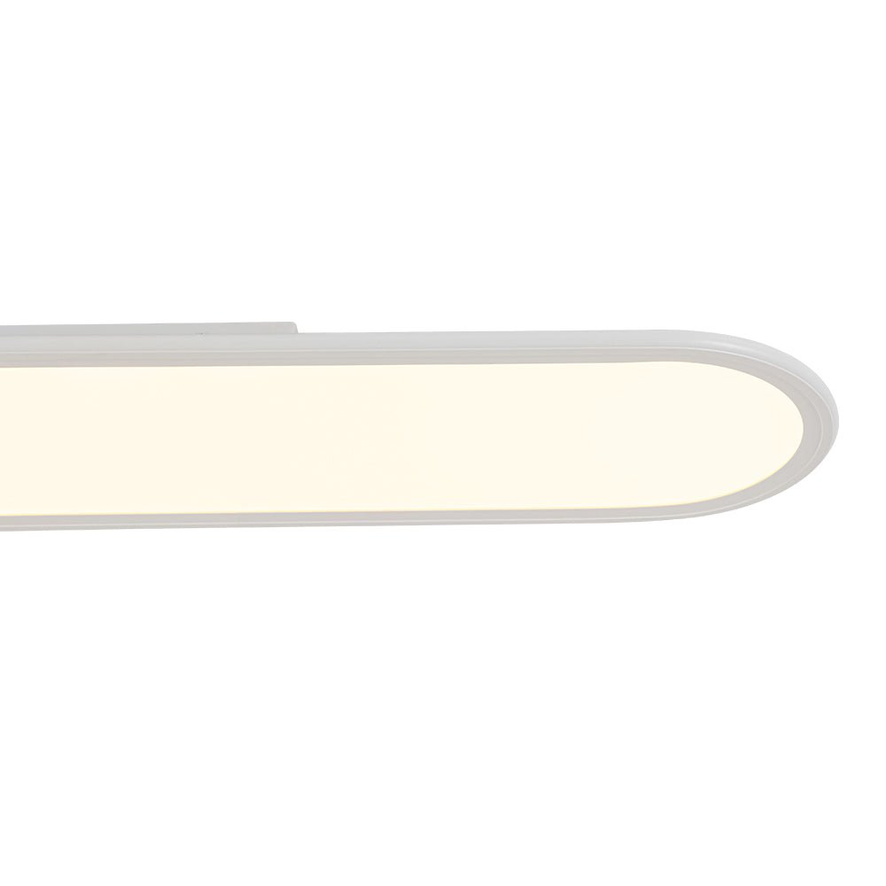 Aevuvyt Long Oval Dimmable LED White Metal Semi Flush Mount Ceiling Light