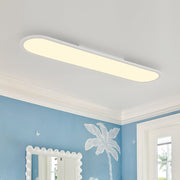 Aevuvyt Long Oval Dimmable LED White Metal Semi Flush Mount Ceiling Light