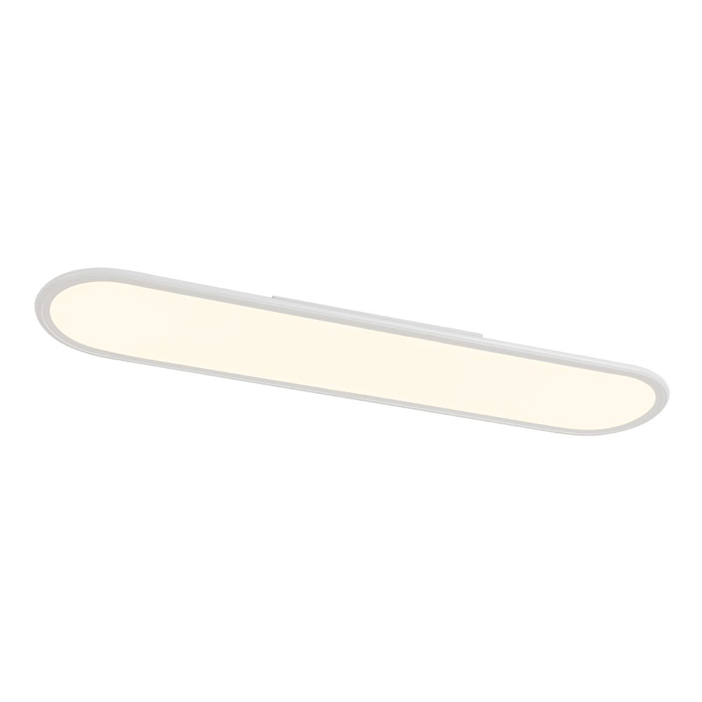 Aevuvyt Long Oval Dimmable LED White Metal Semi Flush Mount Ceiling Light