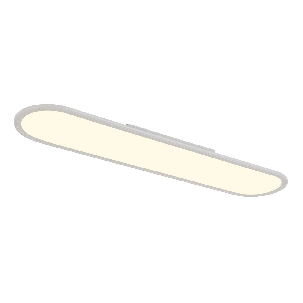 Aevuvyt Long Oval Dimmable LED White Metal Semi Flush Mount Ceiling Light