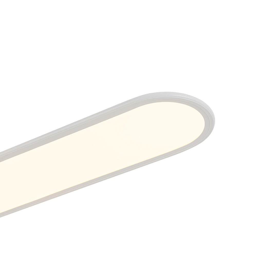 Aevuvyt Long Oval Dimmable LED White Metal Semi Flush Mount Ceiling Light