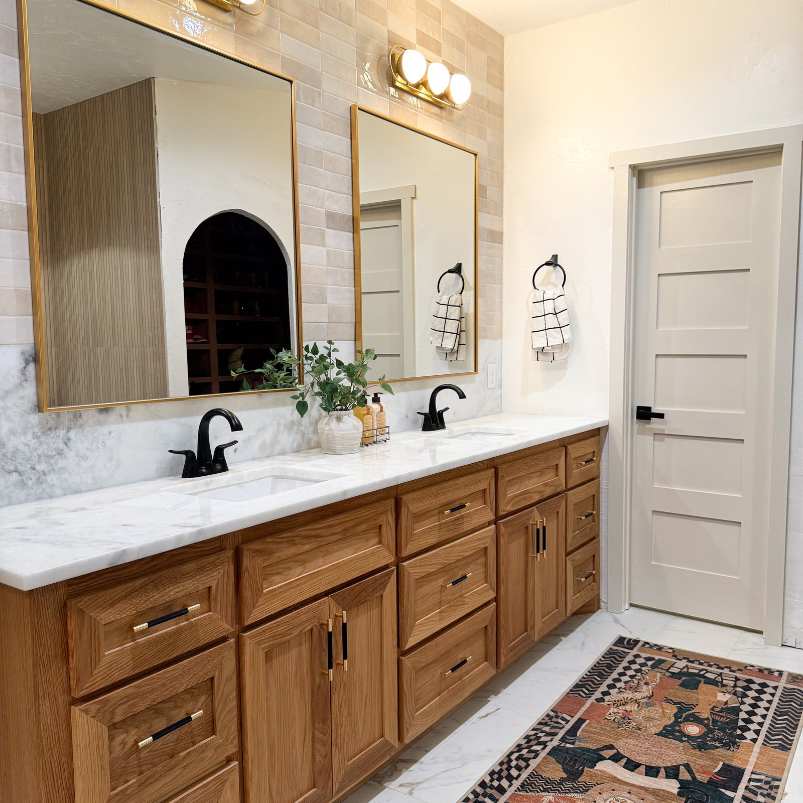 Sia Aged Brass Globe Vanity Sconce