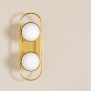 Sia Aged Brass Globe Vanity Sconce