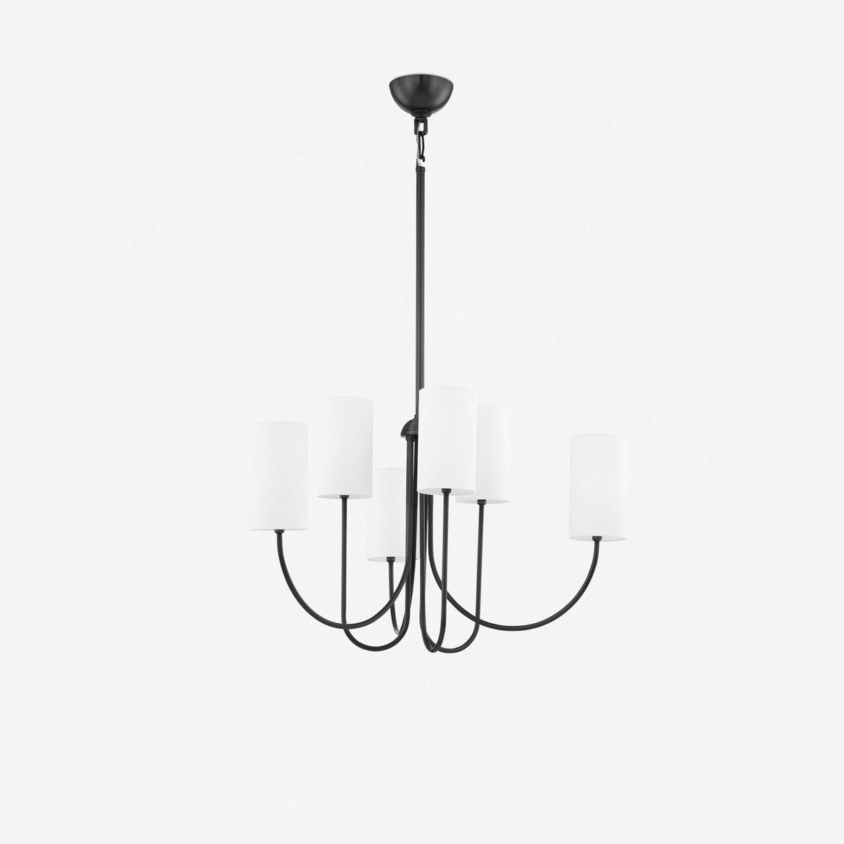 Julian Aged Brass Linen Shade Chandelier 8-Light