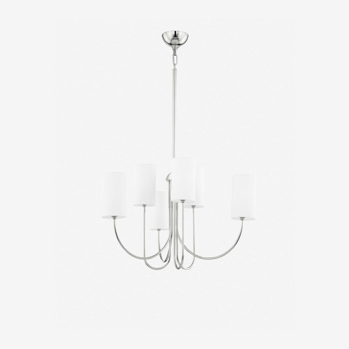 Julian Aged Brass Linen Shade Chandelier 8-Light