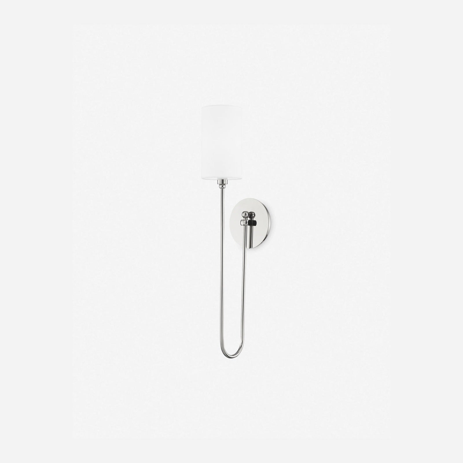Finnian Aged Brass White Linen Wall Sconce