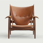 Kendra Room Chairs Leather & Wood Chieftain Chair Outdoor Lounge Chair