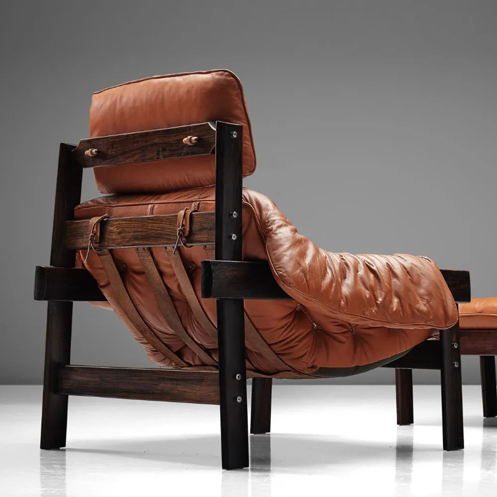Beau Mp-41 Lounge Chair Mid Century Modern Leather Accent Chair