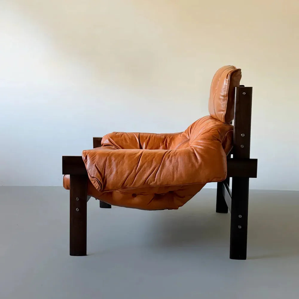 Beau Mp-41 Lounge Chair Mid Century Modern Leather Accent Chair