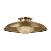 Margaret Brass Prismatic Glass Semi Flush Ceiling Light