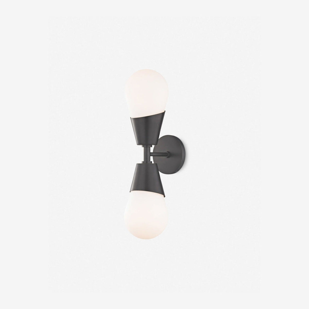 Nell Aged Brass Opal Glass 2-Light Wall Sconce