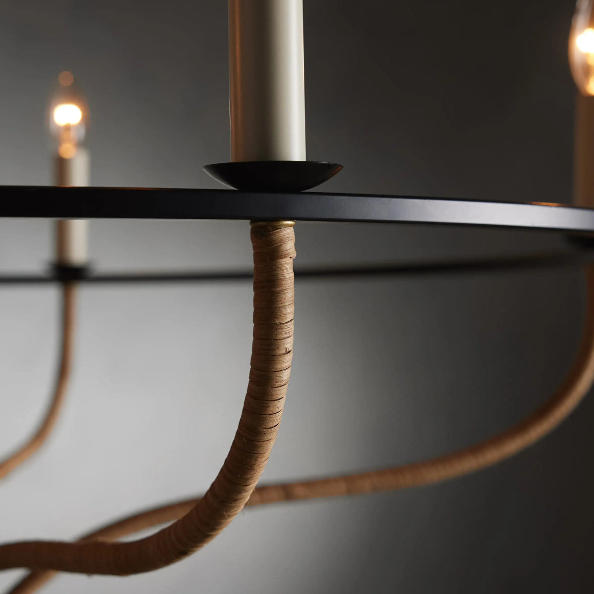 Tristan Rattan Chandelier in Black