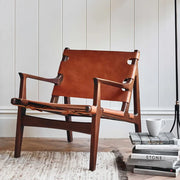 Remi Chair. Chestnut Leather Premium Lounge Chair