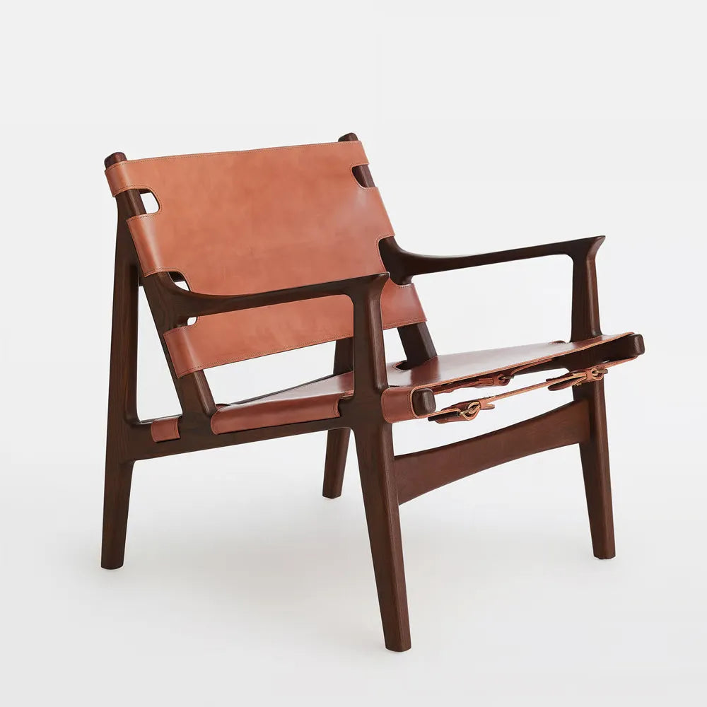 Remi Chair. Chestnut Leather Premium Lounge Chair