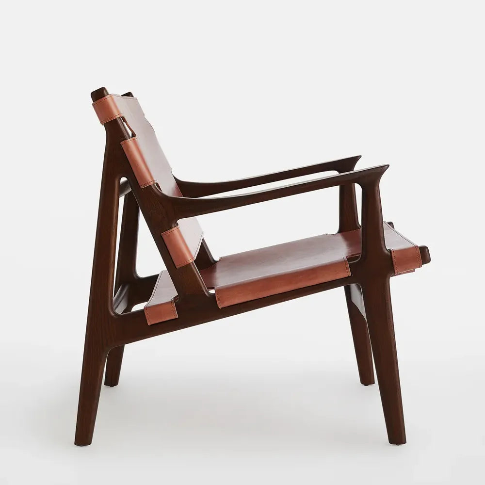 Remi Chair. Chestnut Leather Premium Lounge Chair