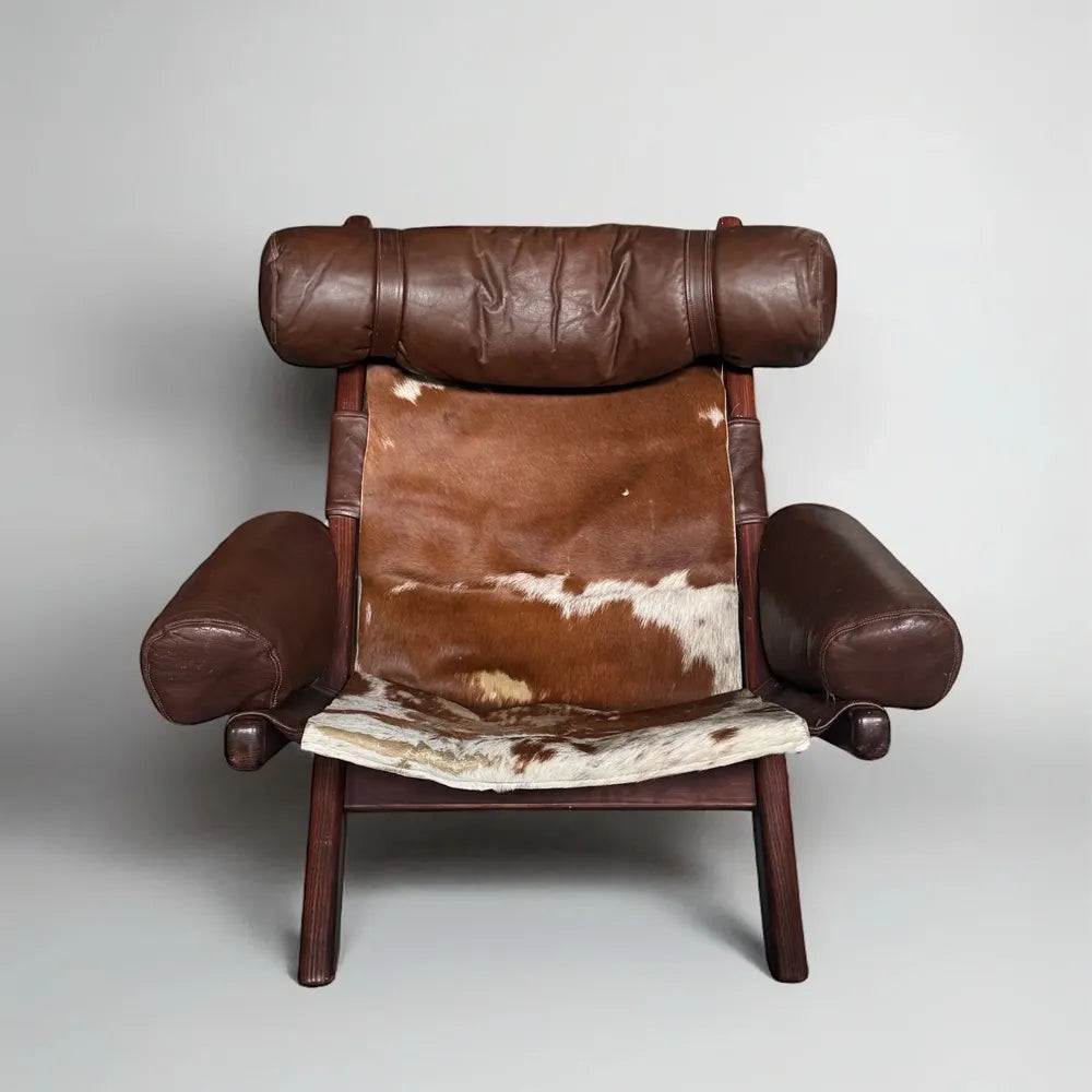 Benson Hide Armchair – Nordic Leather Accent Chair for Rustic Modern Decor