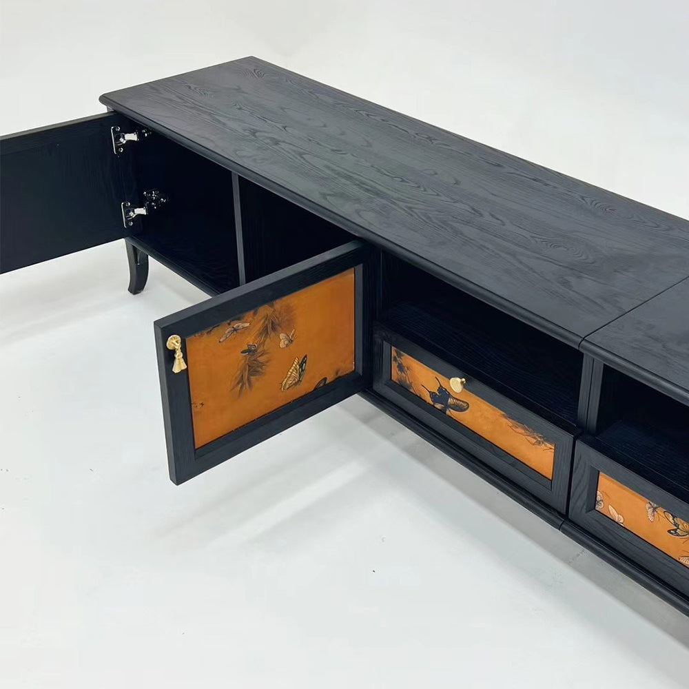 Saffron with Drawers - Stylish Solid Wood Saffron for Modern Living Room Storage