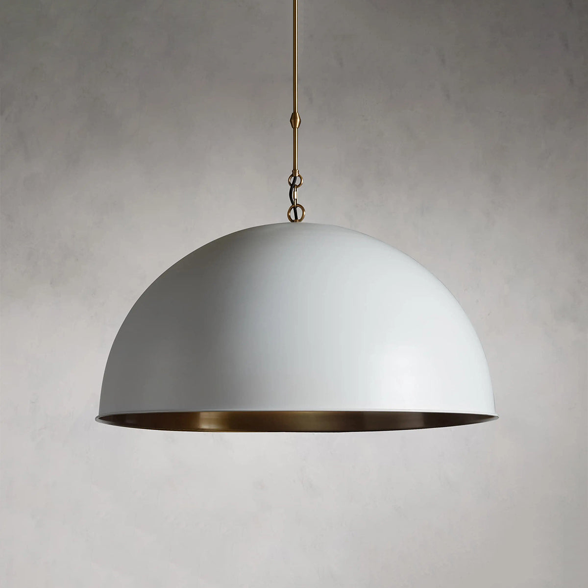 Riven Dome Pendant in White