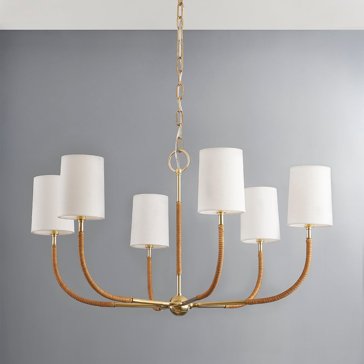 Anika Linen Drum Chandelier