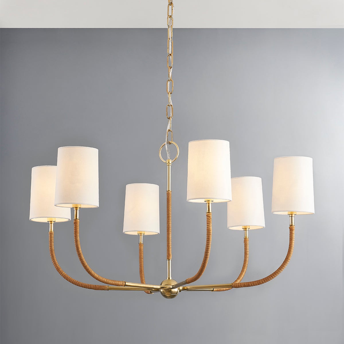 Anika Linen Drum Chandelier