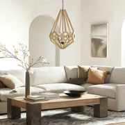 Sylvester Wooden Prism Chandelier in Natural